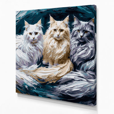 «Cats Cymric Gray», art mural sur toile