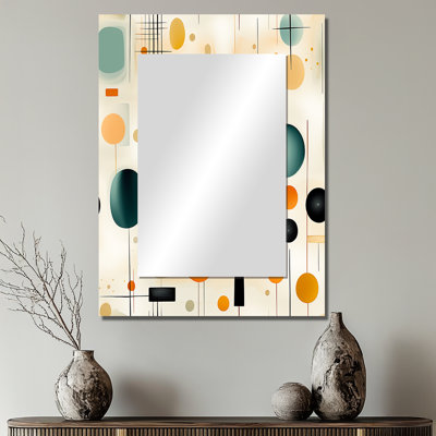 Delmond Mcm Abstract Expressions - miroir mural Mid-Century, géométrique, miroir décoratif abstrait, impression d'art en métal