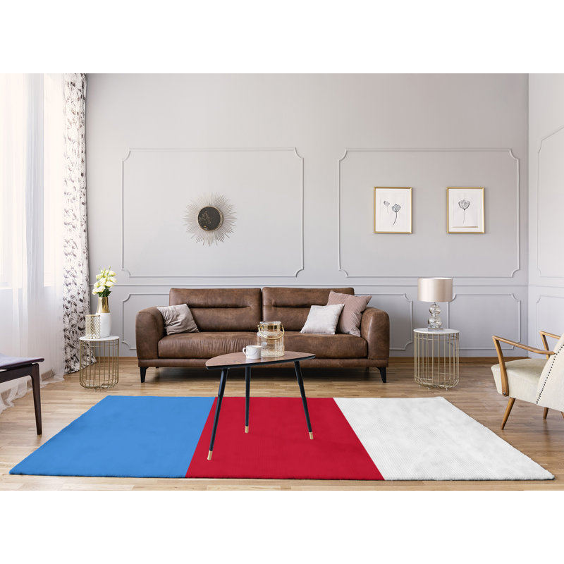 Tapis en poly retour à rayures de football houston, Rectangle 9 pi x 12 pi