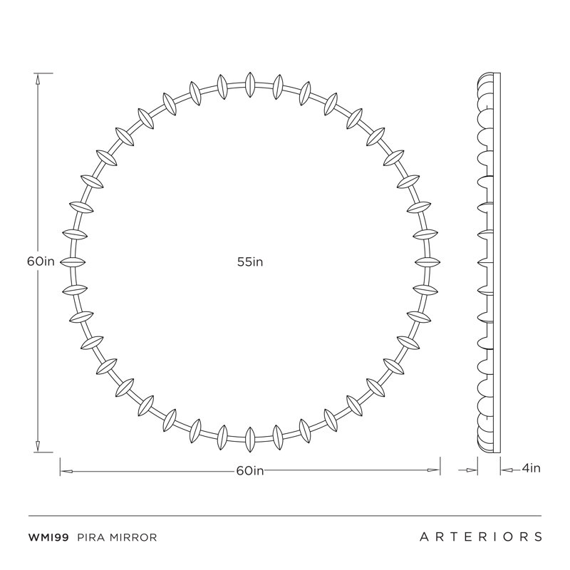 Pira Round Iron Mirror