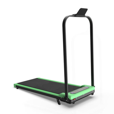 Foldable Treadmill with Handle Bar & Incline, 2 in 1 Upgrade Portable Under Desk Walking Pad and Vibration Pad with Remote Control for Home Office Sma
