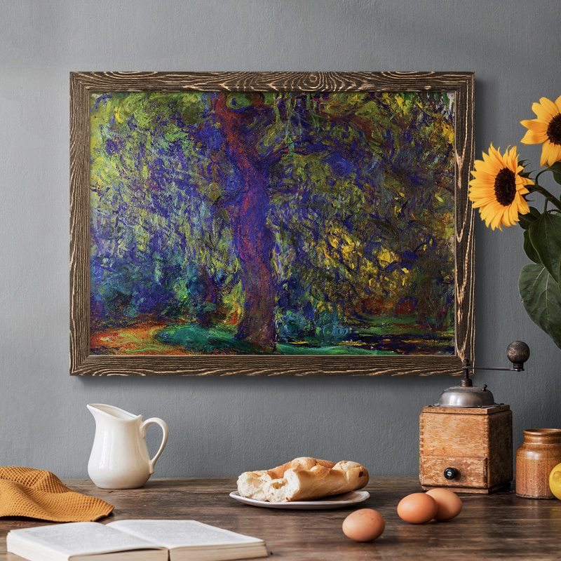 «Weeping Willow 1», reproduction d'art sur toile encadrée 1, Noyer, H 26 po x l 38 po x P 1,5 po