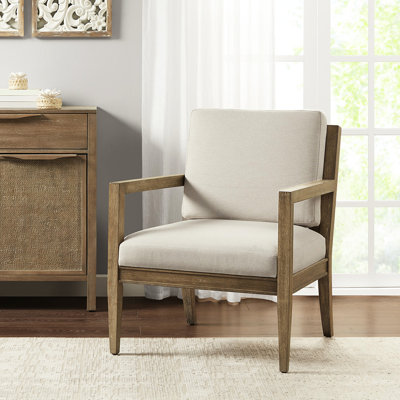 Chaise rembourrée - Bois massif récupéré gris, tissu, rembourrage en mousse, dossier à lattes, 34 lb de bois décoratif gris, revêtement, coussins rembourrés, ouvert, support de dossier amovible, taille de repos de 15,5 po