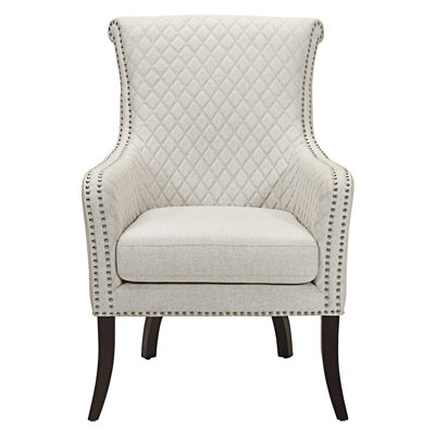 Classic Luxury Quilted Accent Chair 1Pc  Upholstery Nailhead Trim Foam Seat Cushion Solid Wood Living Room Furniture (Only Including Chair)