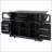 54.9" Kitchen Island with Cross Barn Doors, Glass Door, and Power Outlet – Black-129895337