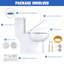 Toilette allongée une pièce à double chasse 1,12 / 1,6 GPF standard blanche à double chasse ELLAI