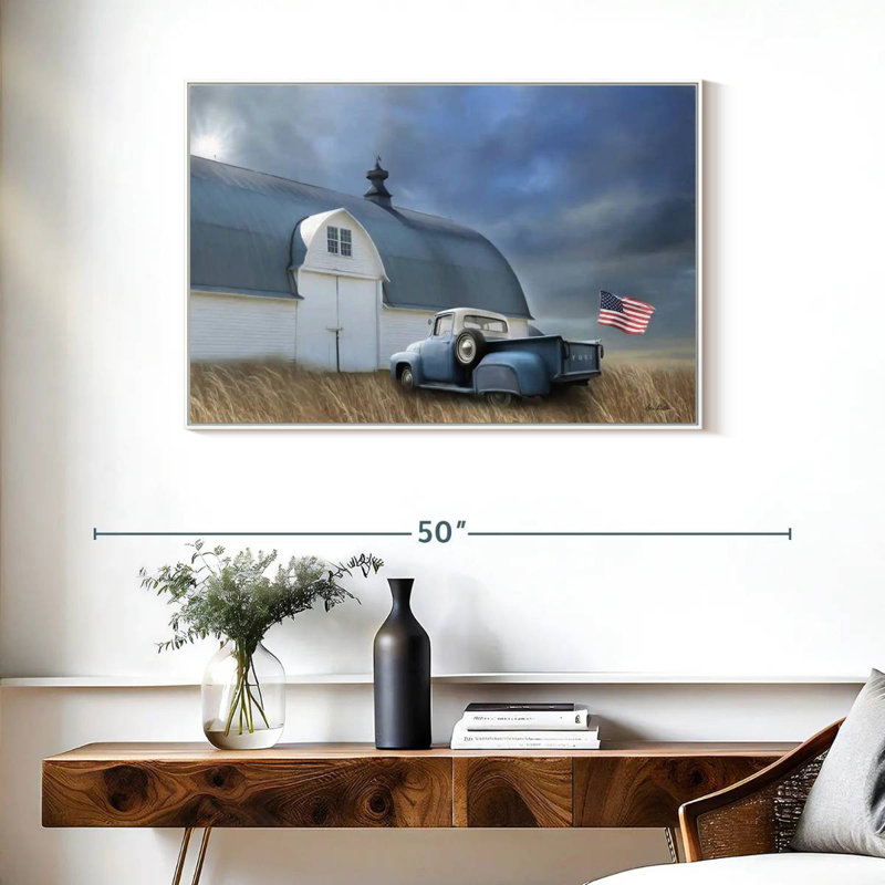 «Let Freedom Reign», Cadre flottant blanc, 37 po x 25 po