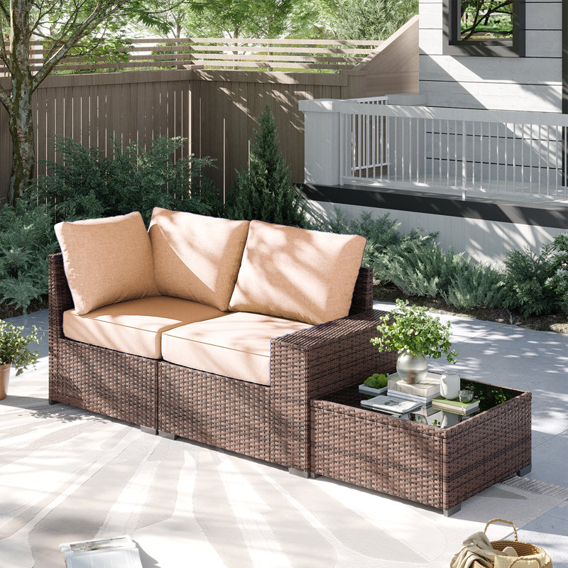 Balancelle pour 2 personnes avec coussins, Beige, Brown