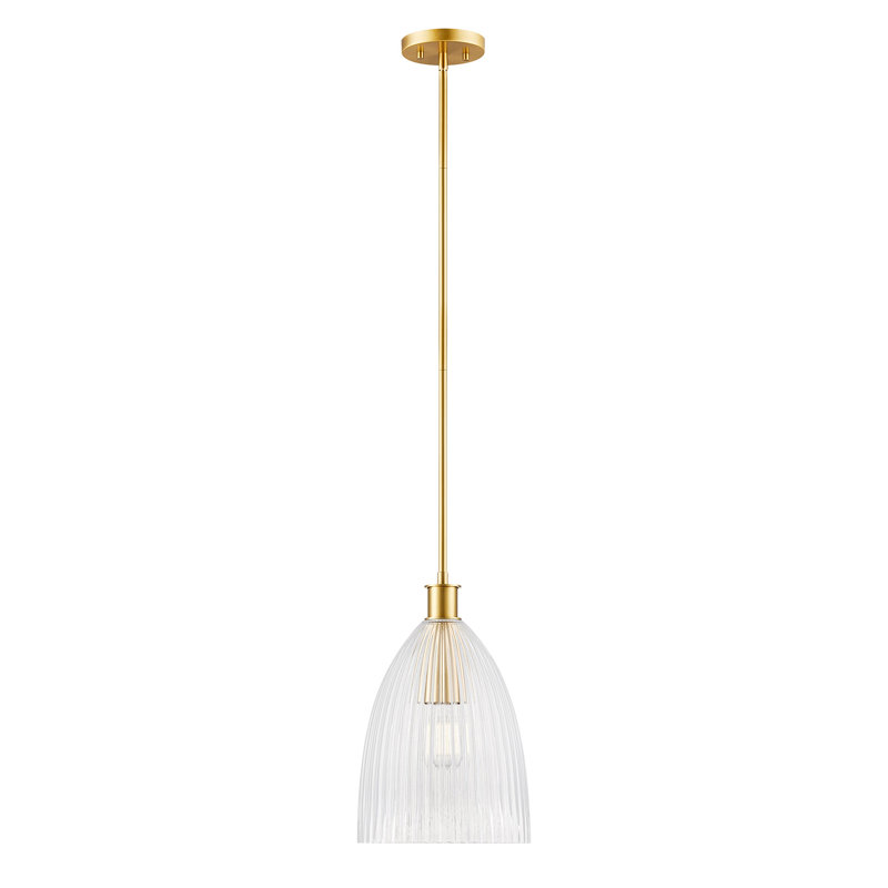 Luminaire en laiton naturel à 1 lumière Meridian Millom, H 15,5 po x l 10 po x P 10 po