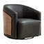 Fauteuil demi-tonneau pivotant en similicuir Delwood-1251969350