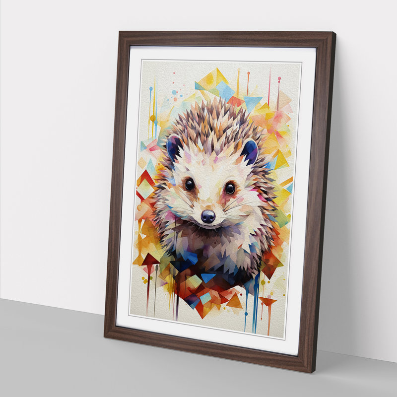 Hedgehog Geometric No.2 - Framed Print