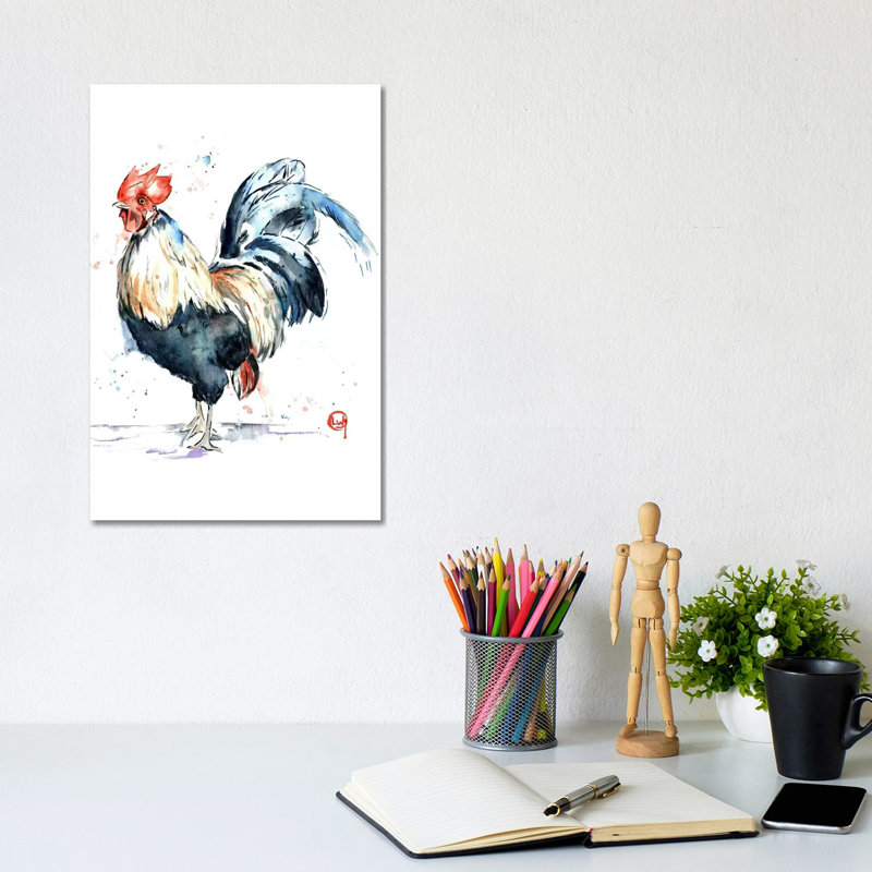 Rooster by Lisa Whitehouse - Wrapped Canvas Gallery-Wrapped Canvas Giclée, 30.48cm H x 20.32cm W