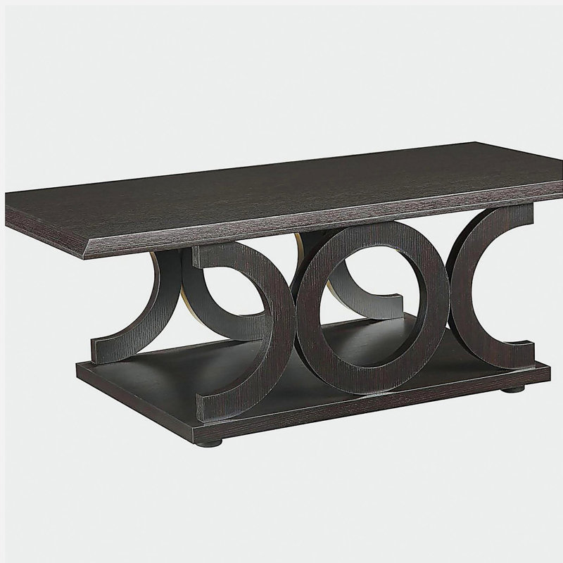Cappuccino C-shaped coffee table