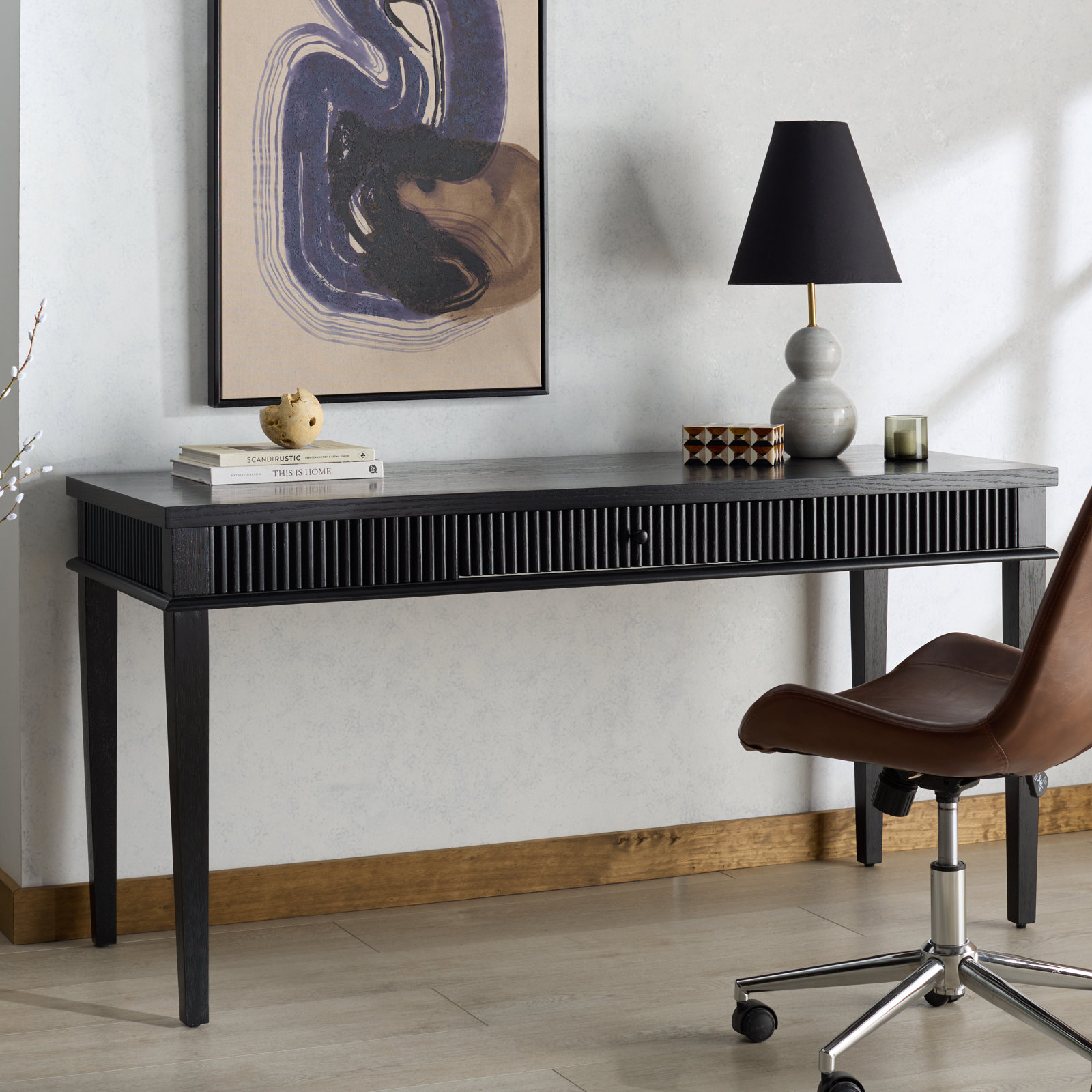 Haden 60" Writing Desk, Black