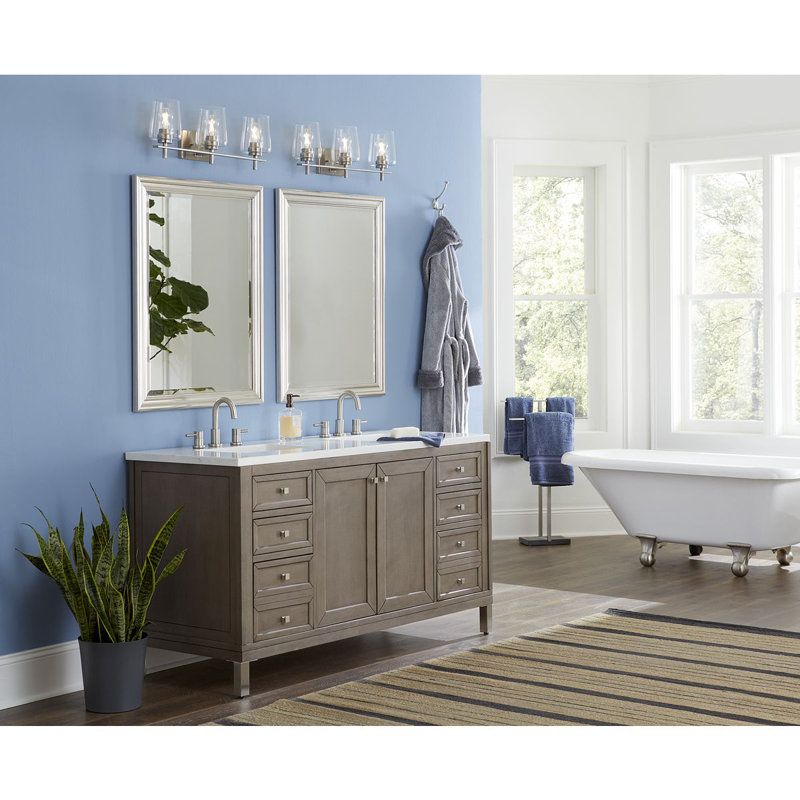 Éclairage de salle de bain à intensité variable 3 lumières Aretzy, Nickel brossé