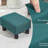 Foot Rest , Linen Upholstered With Plastic Leg Foundation For Living Area Room Foot, Covered And Legged Piece