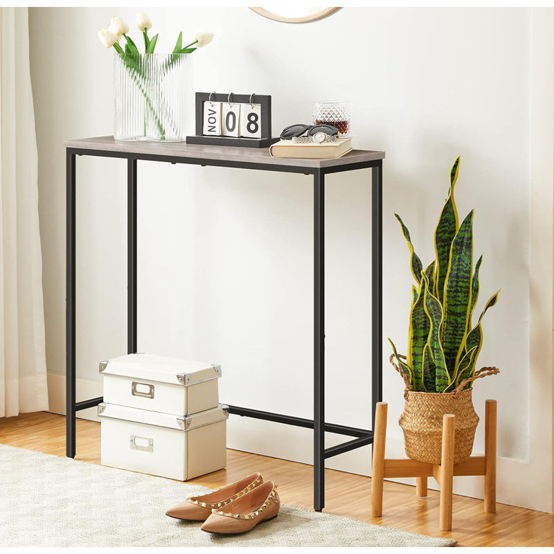 Picard 29.5" Small Console Table Entry Table, Brown, Black