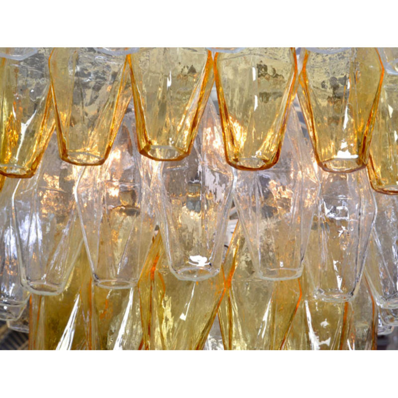 Lustre rond en acier inoxydable Jehial Light, Laiton brossé, Transparent, 18” Width x 24” Heigh