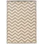 Tapis gris / ivoire en laine à chevrons crocheté à la main-16363692