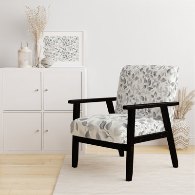 Country Farmhouse Upholstered Chair - Stone Petal Grey Arm Chair