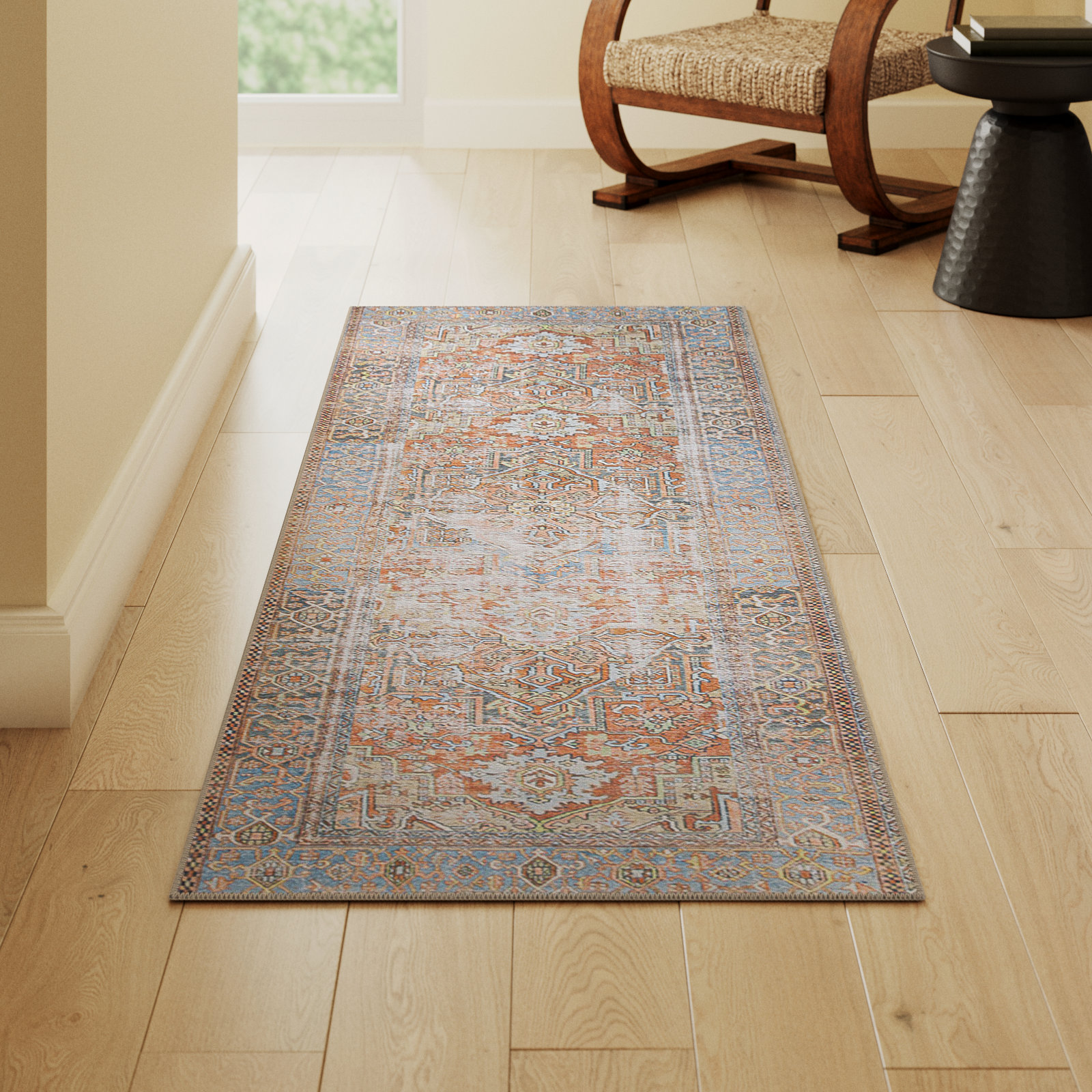 Skye Terracotta Oriental Rug, Runner 2'6" x 7'6"