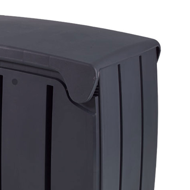 Black Plastic Lockable Outdoor Storage Box with Double Door Lid