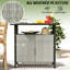 Organisateur de table de bar et de serviettes d'extérieur avec plateau en acier à grain de bois ventilé, poids total de 110 lb, capacité