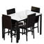 Ensemble de table de salle à manger pour 4 personnes, ensemble de salle à manger en faux marbre 5 pièces avec 4 chaises rembourrées, ensemble de table et chaises de cuisine moderne peu encombrante pour la salle à manger, le coin repas, le salon-1442655900