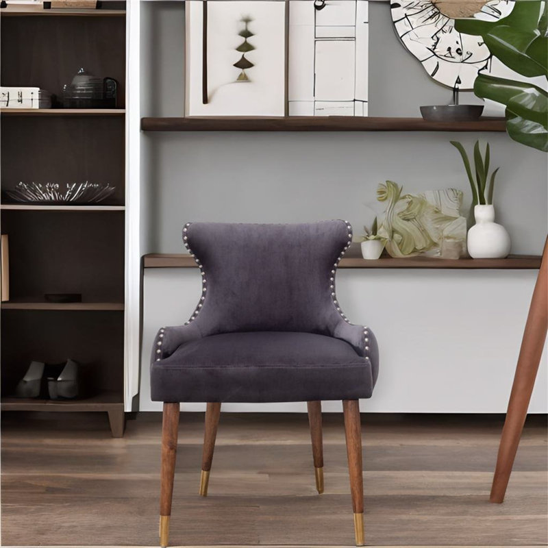 Jaria Tufted Armchair, Gray Velvet