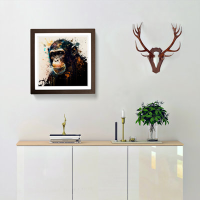 Monkey Abstract Expressionism - Framed Print