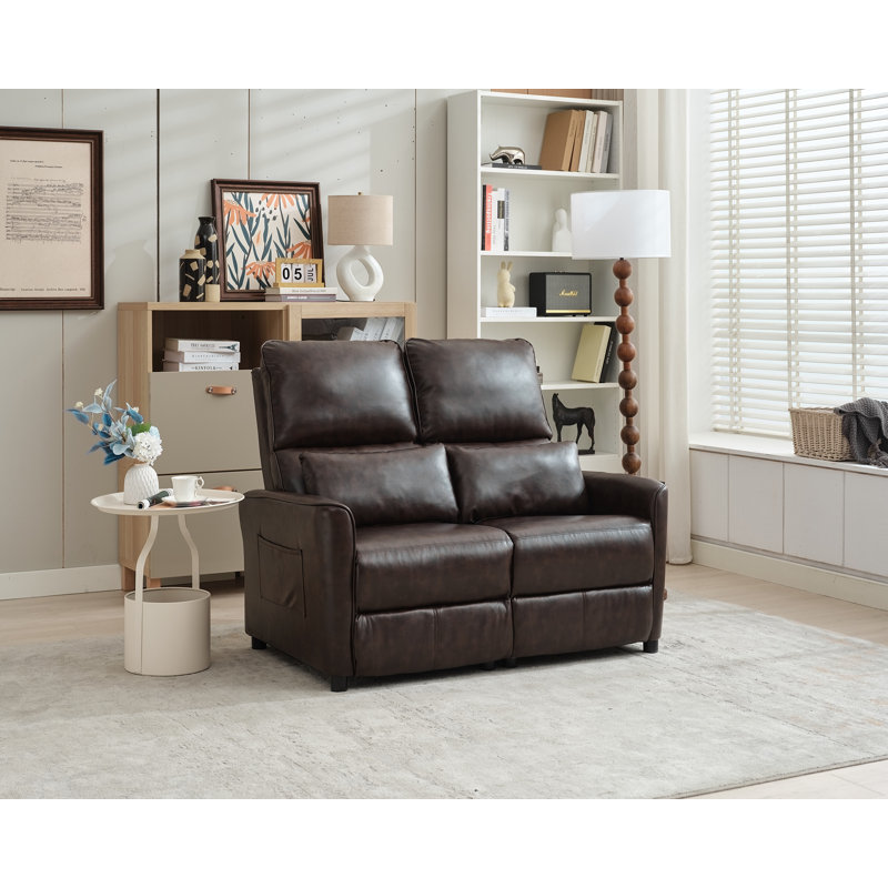 Causeuse inclinable manuelle pour salon, Brun