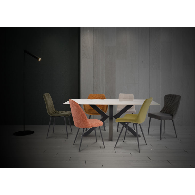 Stone Top Metal Base Dining Table, Kass Gold