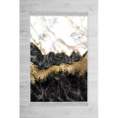 Luxurious Velvet Area Rug (4.6 x 7.2 ft), 100% Antibacterial Fabric, Non-Slip Cotton Backing, Pile Height: 0.4 in | Machine Washable, 3D Digital Print Design | Perfect for Living Room & Bedroom Decor, Soft & Durable