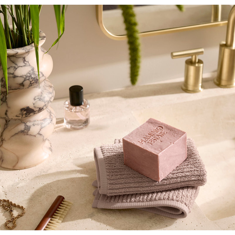 Turkish Ribbed Washcloth Set, Cream