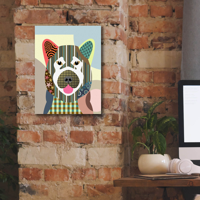 «Akita Dog» par Lanre Adefioyue, H 16 po x l 12 po x P 0,75 po