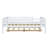 Full Size Wood Daybed With Trundle And Fence Guardrails, White-1887820088-1887820089