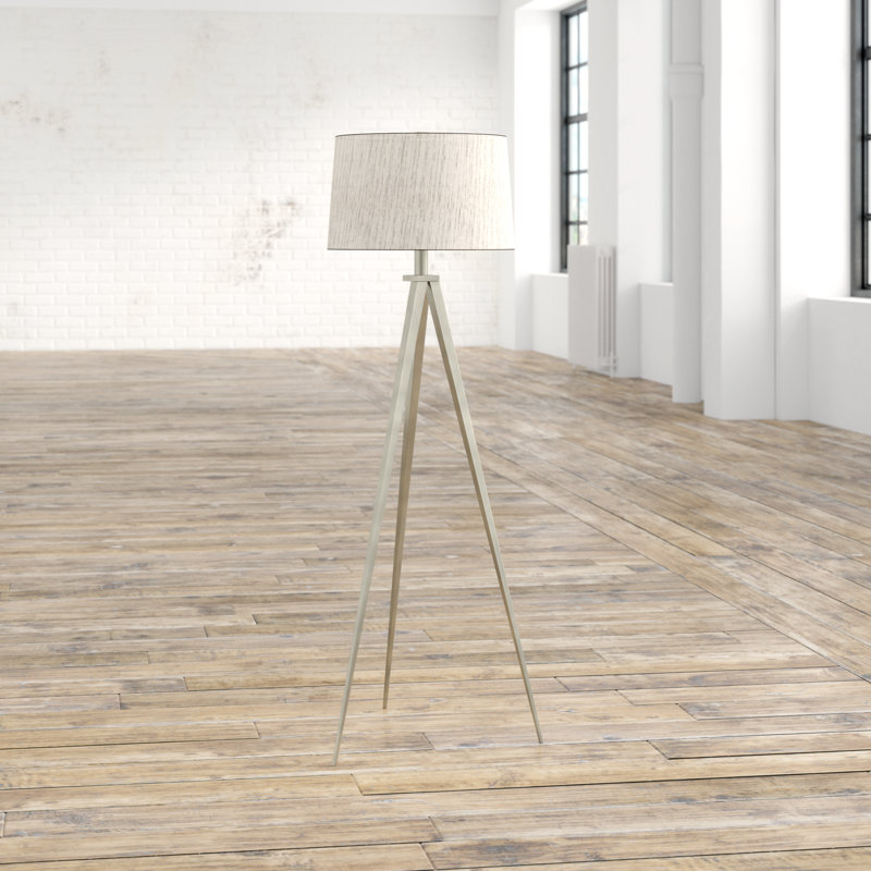 Hollywood 63'' Tripod Floor Lamp, Satin Nickel