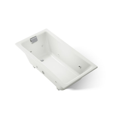 Tea-for-Two 60" x 32" Undermount Whirlpool Cast Iron Bathtub with Heater