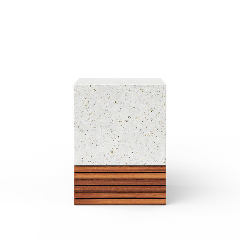 Mixx Stecca Garden Stool, Ivory Terrazo