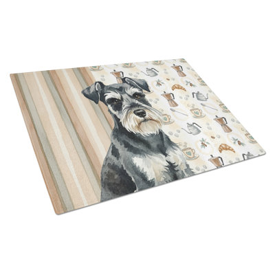 Planche à découper noire et argentée Schnauzer