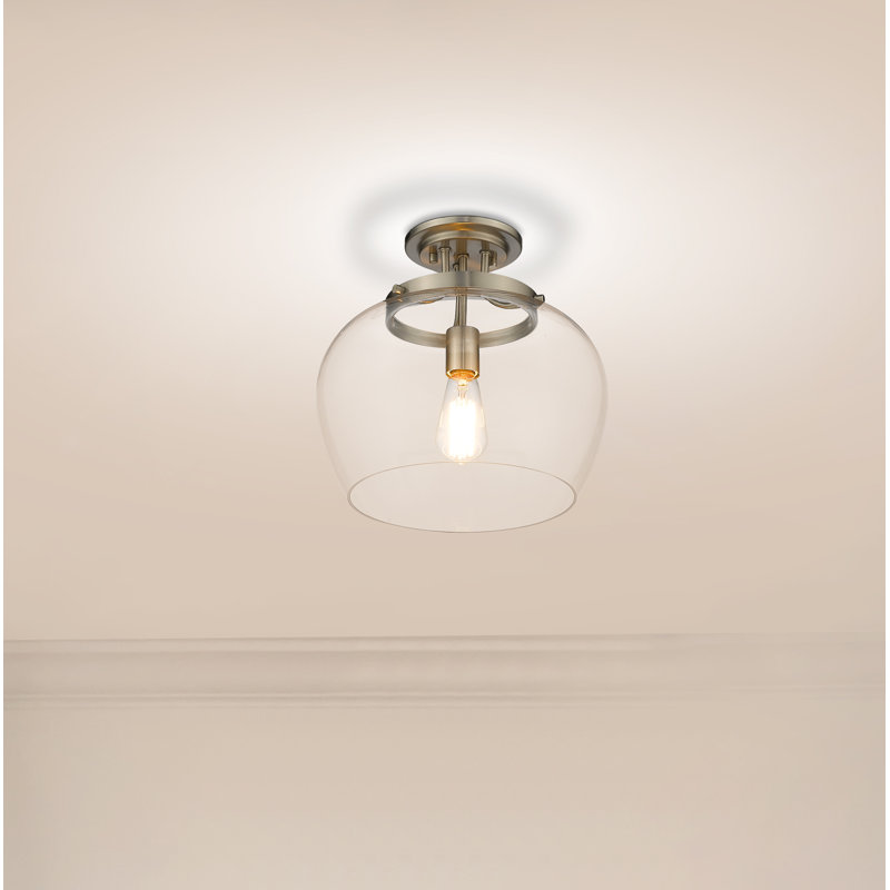 Caridad Glass Semi Flush Mount, Chrome