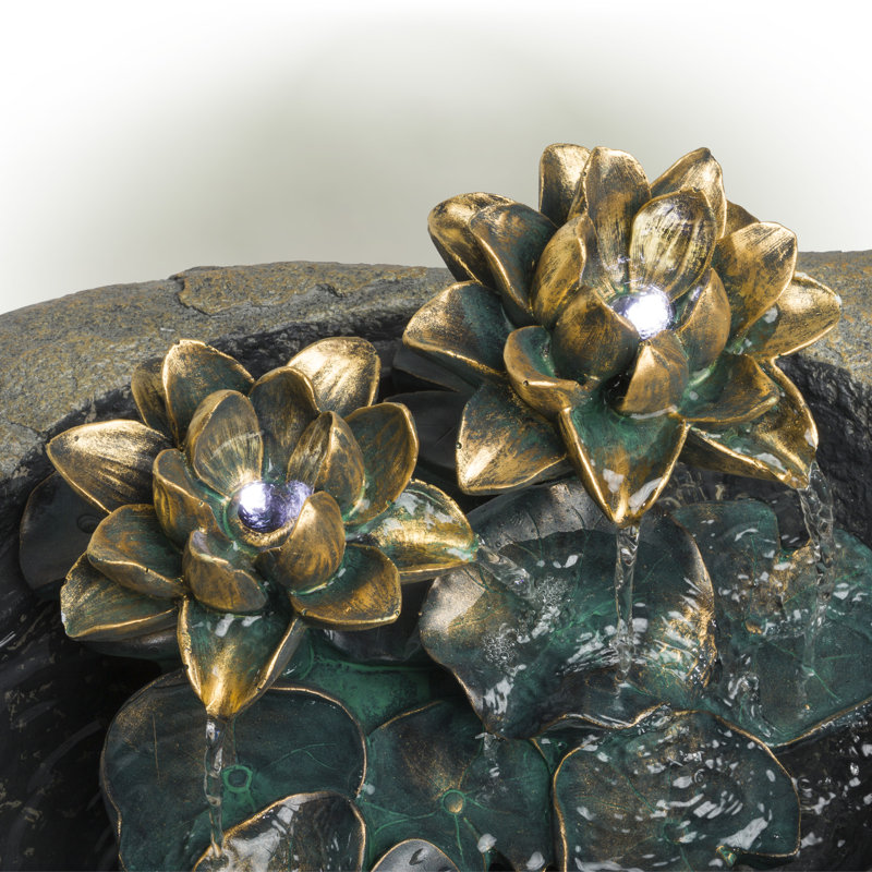 Scala Outdoor Weather Resistant Floor Fountain with Light