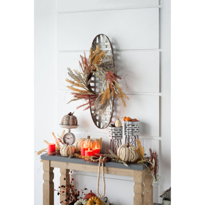 Art mural en métal 12,5 "x 3" x 37,5 "avec motif de grille