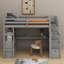 Lit mezzanine simple avec bureau et tablettes-797526395