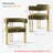 Rienna 18" Seat Height Chenille Upholstered Gold Kitchen Dining Armchair-1018381388