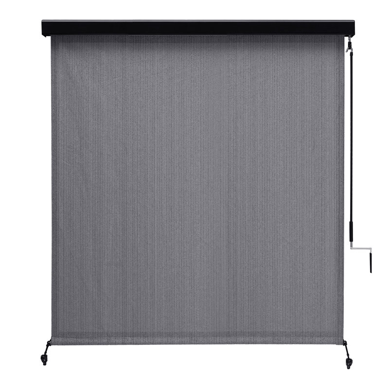 Rideau roulant extérieur filtrant la lumière, L 96 po x L 96 po, Gris
