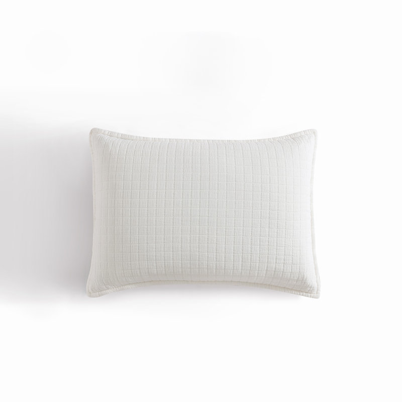 Calvin Klein Essential Garment Washed Solid Cotton Sham Set, King, Off White