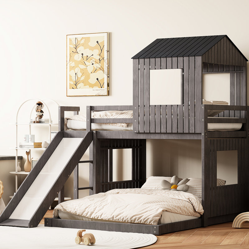 Lit mezzanine en bois avec attrait Playhouse