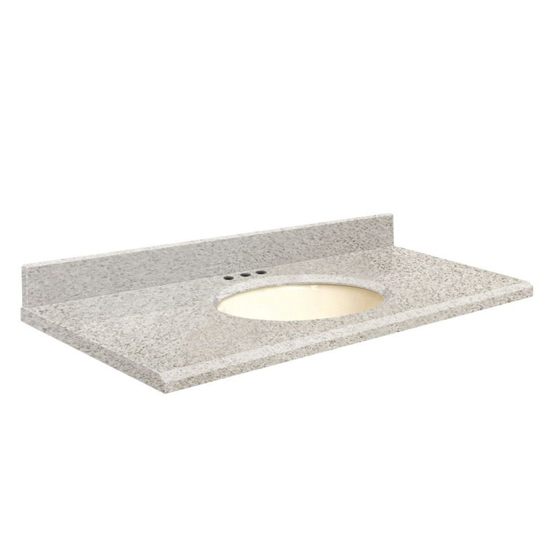 Dessus de salle de bain simple 31 po meuble-lavabo, Biscuit, Blanc Milan, Simple