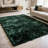 Stylish Fluffy Dark Green Plush Rug-1738868182